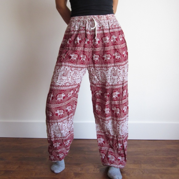 Boho Pants - Indian Style with elephants - Picture 2 of 5